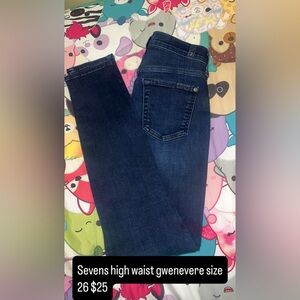 7 For All Mankind High Rise Jeans - Deep Blue